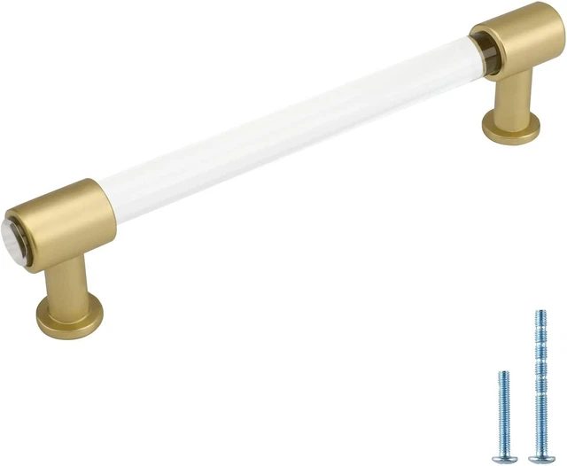 10 Pack Cabinet Handles Acrylic Drawer Pulls Gold Kitchen Cabinet Knobs Hardware