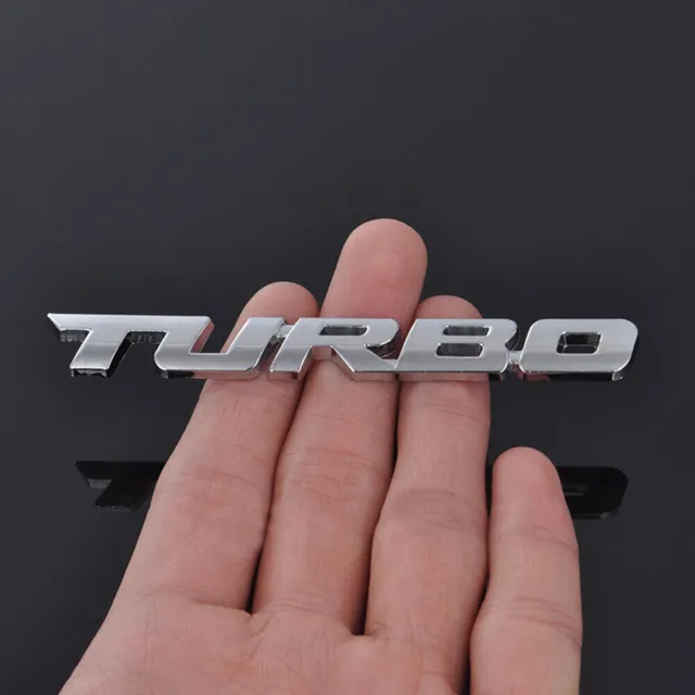 1Pc 3D TURBO Chrome Metal Logo Sport Car Decal Sticker Badge Emblem Accessory