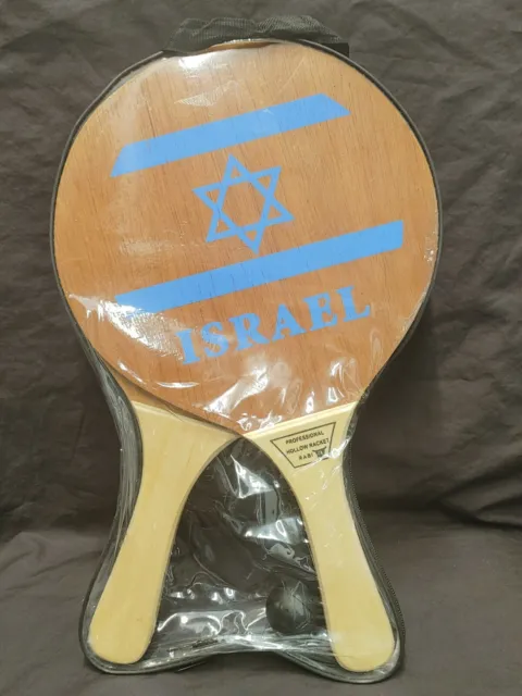 Beach Racquet Matkot Professional Hollow Racket Wood Paddles Plus Ball Israel