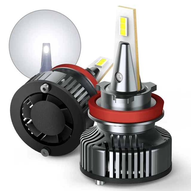 AUXITO 2-Sides H11 LED Headlight Bulbs Conversion Kit High Low Beam White 6000K