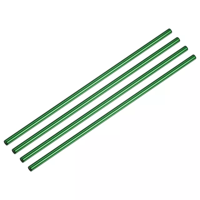 Reusable Metal Straws 4Pcs, Stainless Steel Straight Straw 8.5" Long - Green