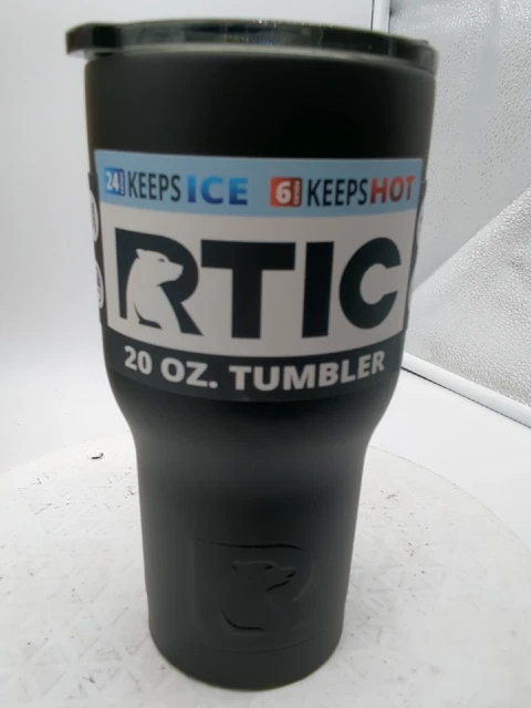 NEW RTIC 20 oz Tumbler Hot Cold Double Wall Vacuum Insulated 20oz Matte Black