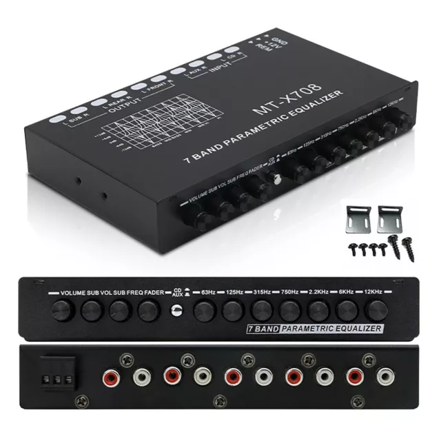 Equalizzatore audio auto regolabile EQ amplificatore auto equalizzatore grafico con CD/AUX