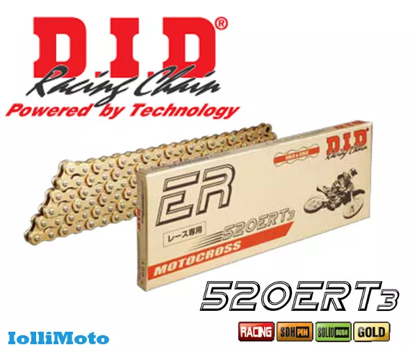 Catena Trasmissione Did 520 Ert3 G&G Gold 120 Maglie Moto Cross Enduro Off-Road