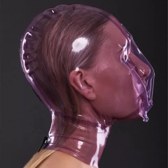 Latex Hood with Breath Control Hole Rubber Mask Suffocating Clubwear Fetish