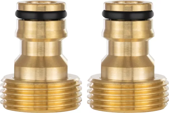 Poppstar 2xAdaptateur d’eau avec Filetage Extérieur 3/4 pouces et Raccord Rapide
