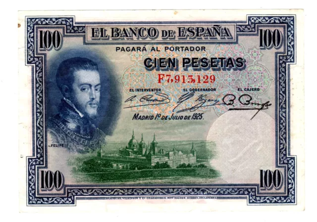 Espagne SPAIN ESPANA Billet 100 PESETAS 1925 P69 BON ETAT