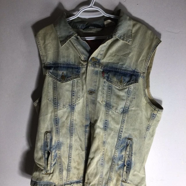 Vintage Levi Strauss Made in Canada jeans jacket men XL vest biker cut denim