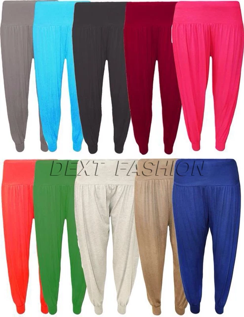 Donne Ali Baba Leggings Pantaloni Harem Lunghezza Intera Largo Taglie Forti