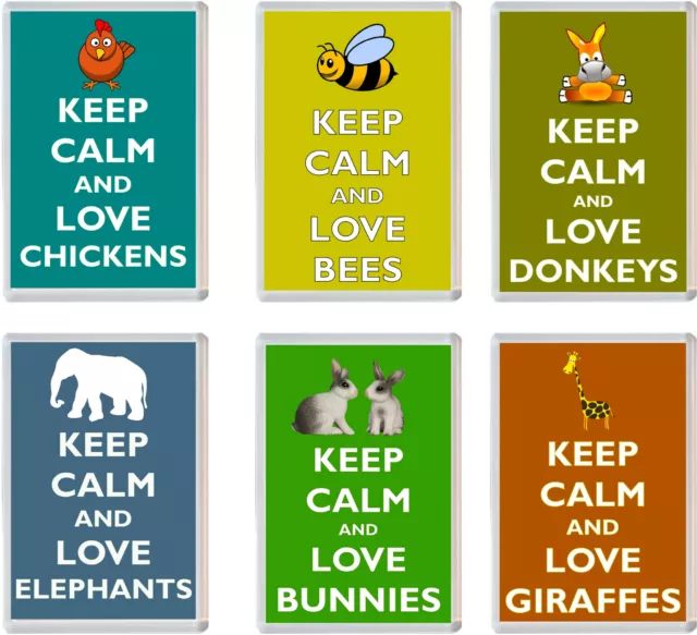 Various Keep Calm Animals 96 x 67mm Jumbo Fridge Magnet - Present Gift Souvenir