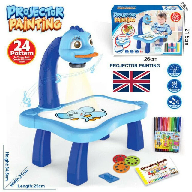 Kids Led Projector Art Drawing Table Music Toys Painting Board Desk Gift UK~