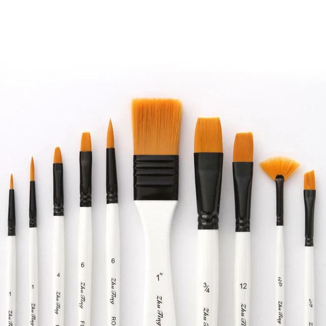 10 Pezzi Pennelli Artistici Professionali per Pittura a Olio di Acrilico di 10
