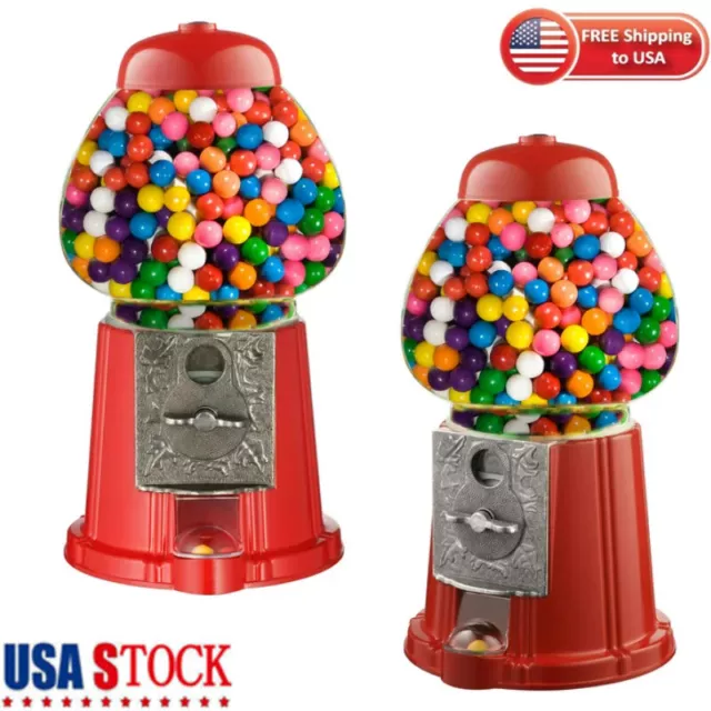 15 In Old Fashioned Vintage Candy Gumball Machine Bank Gameroom/Home Theater NEW