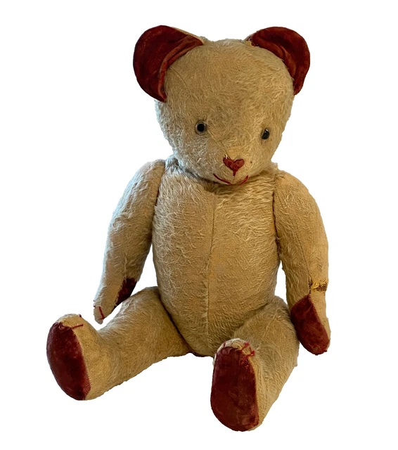 Ancien Ours En Peluche – Membres Articulés, Hauteur 55 Cm, état D'occasion, Charme Rétro