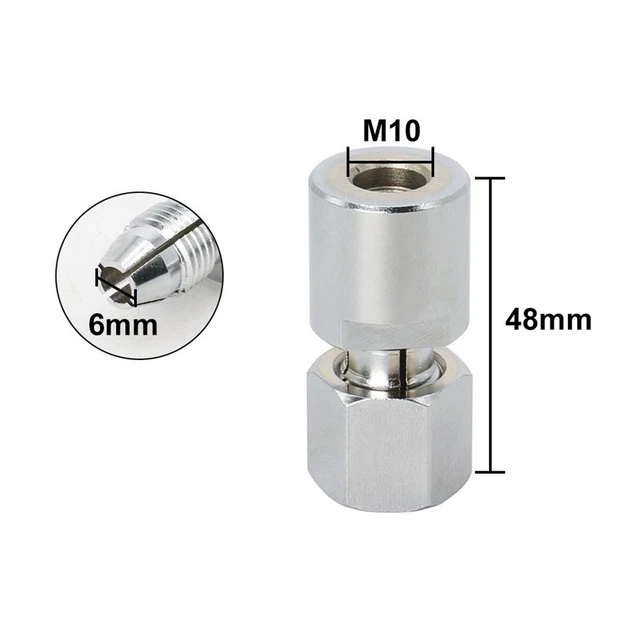 Chuck 6mm Durchmesser Bohrfutter Für M10 Schnellstahl Silber Werkzeugmaschine