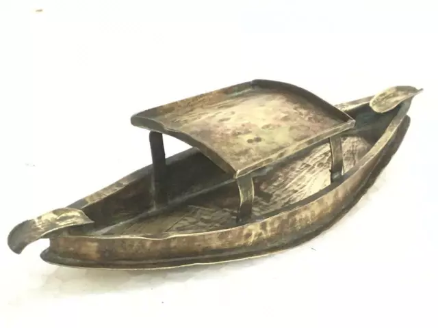 Antik Alt Selten Handgefertigt Boot / Schiff Form Schöne Messing Rauchend