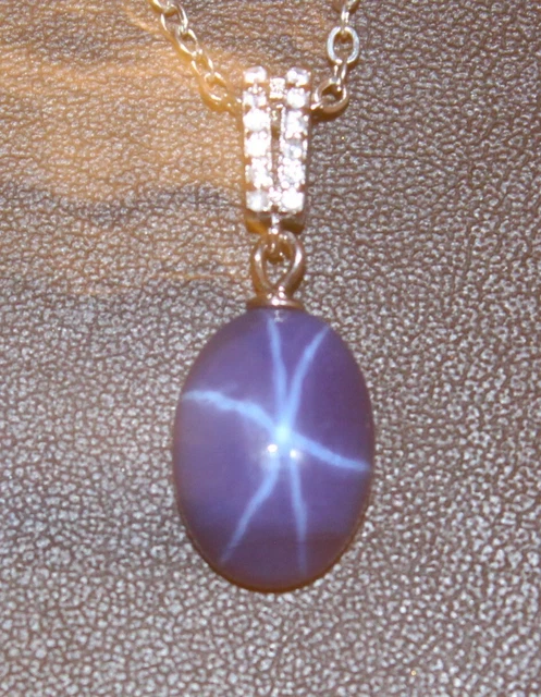 Chaine Pendentif En Argent 925 Avec Saphir Bleu Et Cristaux - Occasion Magnifique