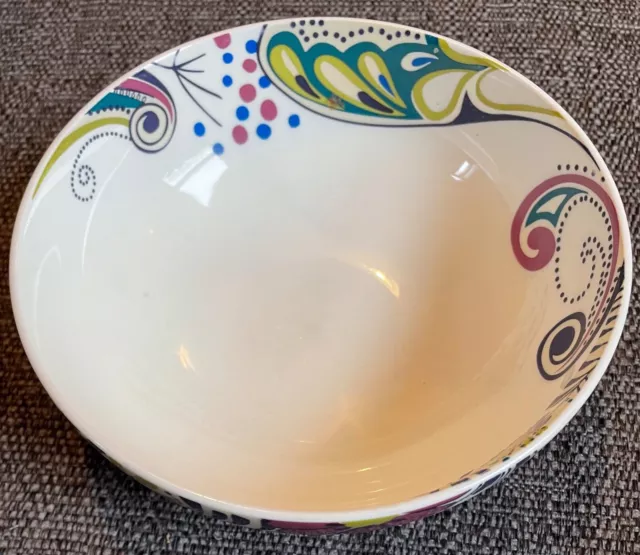 Denby Monsoon Cosmic Dessert/Soup/Cereal Bowl Floral Peacock Feather Design 16cm