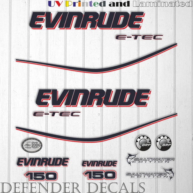 thumbnail image 2 of Evinrude 115 HP ETEC V4 2015 Outboard Engine Decals Sticker Set – White Cowl 2 of 5