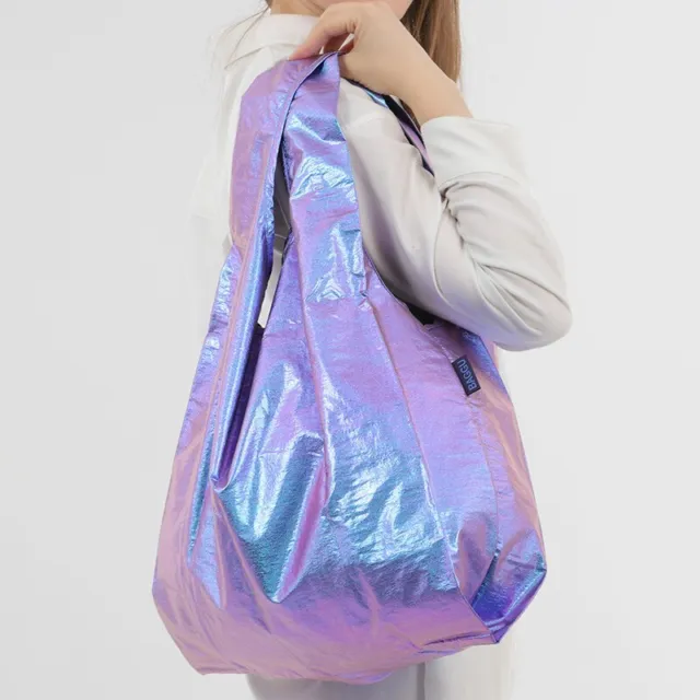 BAGGU STANDARD Metallic AURORA Blue Purple Reusable Shopping Bag JAPAN Limited