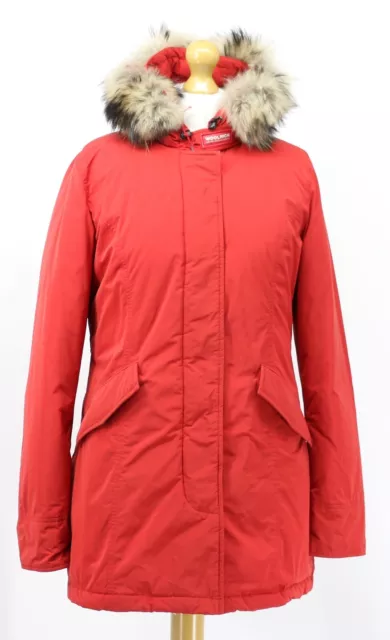 Woolrich Luxury Arctic Parka Down Jacket Womens Uk L Racoon Fur Red Rrp £745 Hh