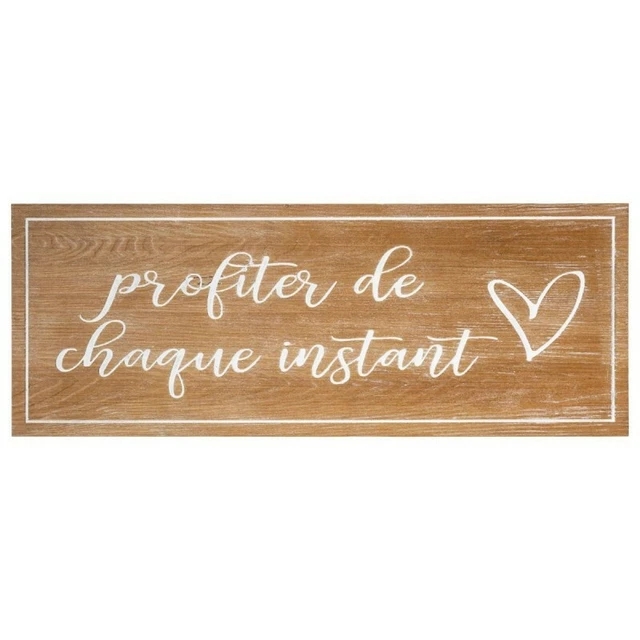 Atmosphera - Décoration Murale Bois Sapin - 30x80cm - Profiter de Chaque Instant
