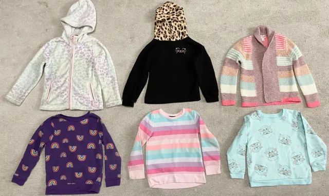 Girls Size 5T Toddler Long Sleeve Sweaters Pullover & Zip Up Winter Fall Lot