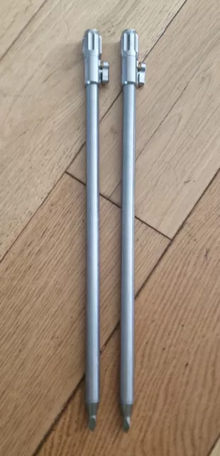 Jag 14" adjustable 316 Lever Loc stainless Bank Sticks banksticks x2 Carp Tackle