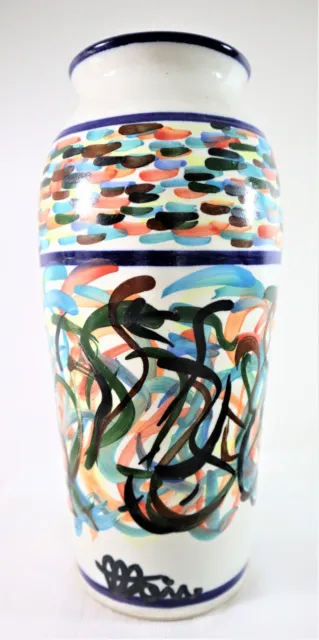 Large ceramic studio Pottery Abstract art vase signed Circa 1960-1970 28cm high