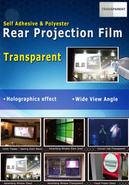 Transparent, Holographic Rear Projection Film: 50"(4:3 Ratio- 1000x750mm)