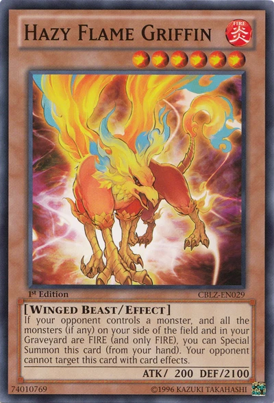 YGO Hazy Flame Griffin [CBLZ] - Cosmo Blazer (Near Mint 1st Edition)