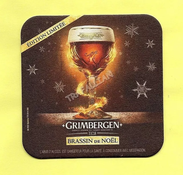 ANCIEN SOUS BOCK Bière GRIMBERGEN BIÈRE de NOËL coaster beermat bierdeckel