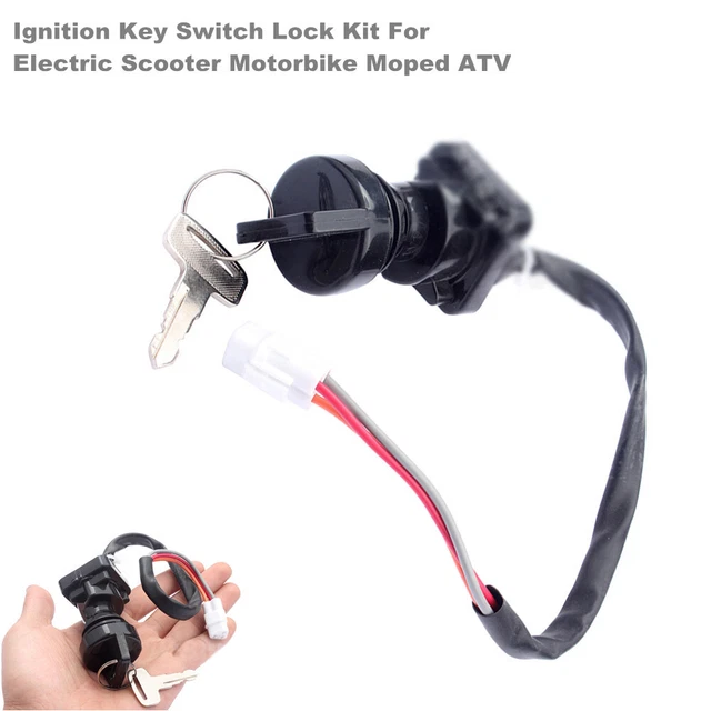 Motorcycle Ignition Key Switch Lock with 2 Keys for Electric Scooter ATV Moped