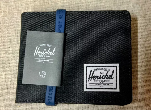 NEW With Tags Herschel Black Roy RFID Wallet Cardholder Supply Co.