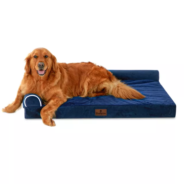 Bolster Dog Bed for Extra Large Dogs, Memory Foam Orthopedic Dog Beds Pet Mat