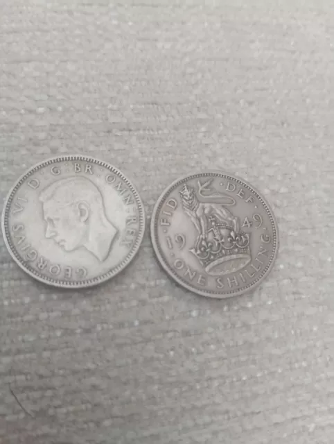 1948 And 1948 George Vl One Shilling Coin