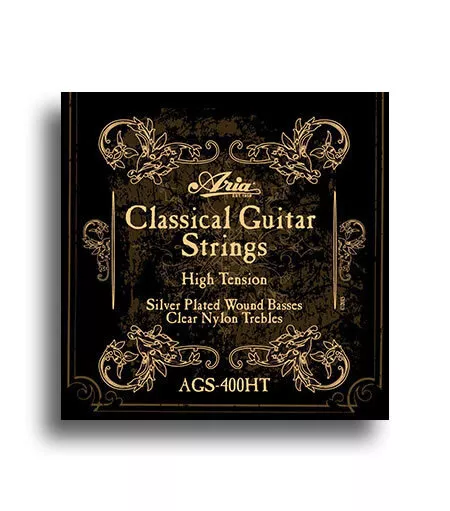 Aria Classical Nylon/Silver Tie End String Set (High Tension)