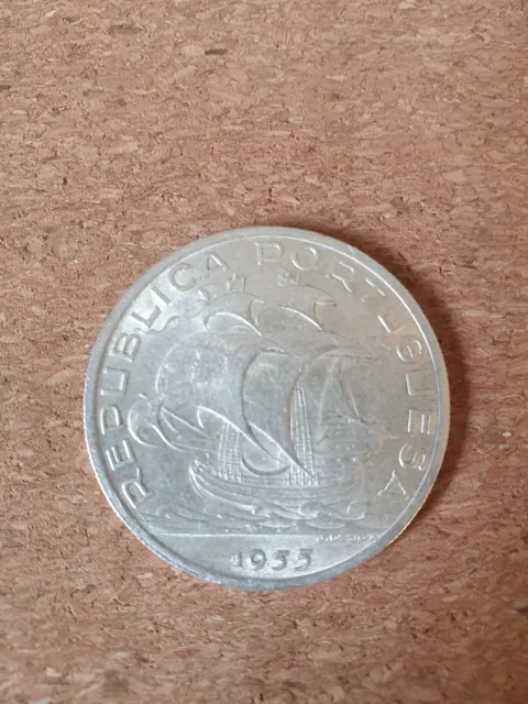 10 Escudos Silber Münze Portugal 1955 (162917)