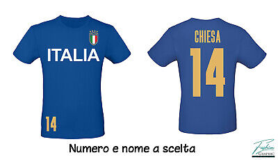 T-shirt Italia maglia bambino bimba per euro 2020 azzurri personalizzata nome