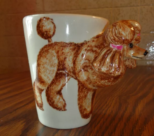 Blue Witch 3D Mug Apricot POODLE Dog Ceramic Hand Crafted 11 Oz  Coffee Cup Mug