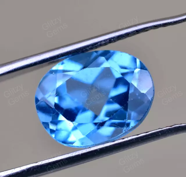 10.60 Ct Natural Swiss Blue Topaz Stunning Oval Certified Rare Loose Gemstone