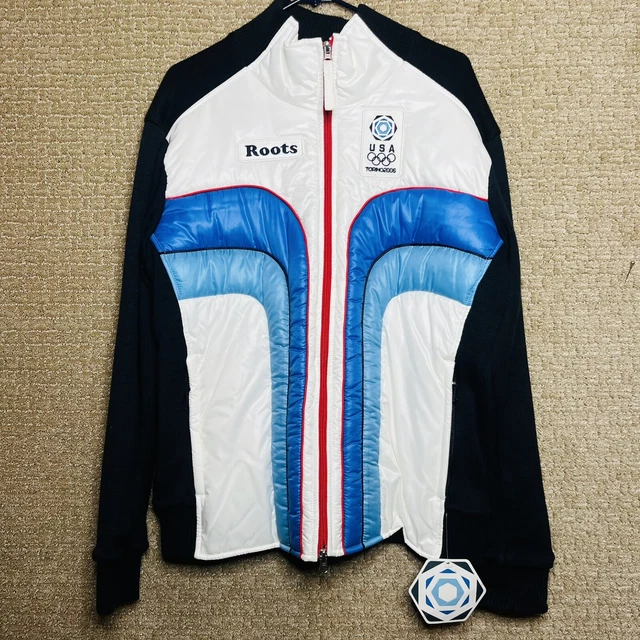 NEW Vintage Olympic Jacket 2006 USA Italy Torino Canada Winter Puffer Sweater L