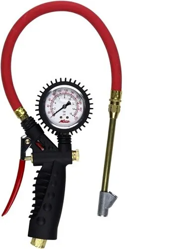 Milton S-577A Analog Inflator Gauge with Straight Foot Head Chuck - 1EA