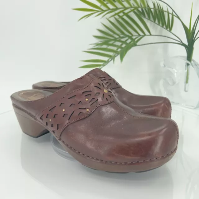 Dansko Shyanne Clog Womens 10.5 41 Brown Leather Comfort Mule Shoes