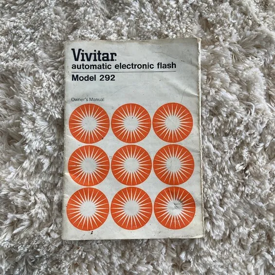 Vivitar Automatic Electronic Flash Model 292 Manual Original w WIDE Attachment