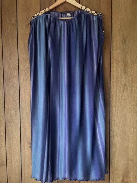 Incredible Prue Acton Vintage 80s Evening Dress  With Leather & Bead Shoulders M