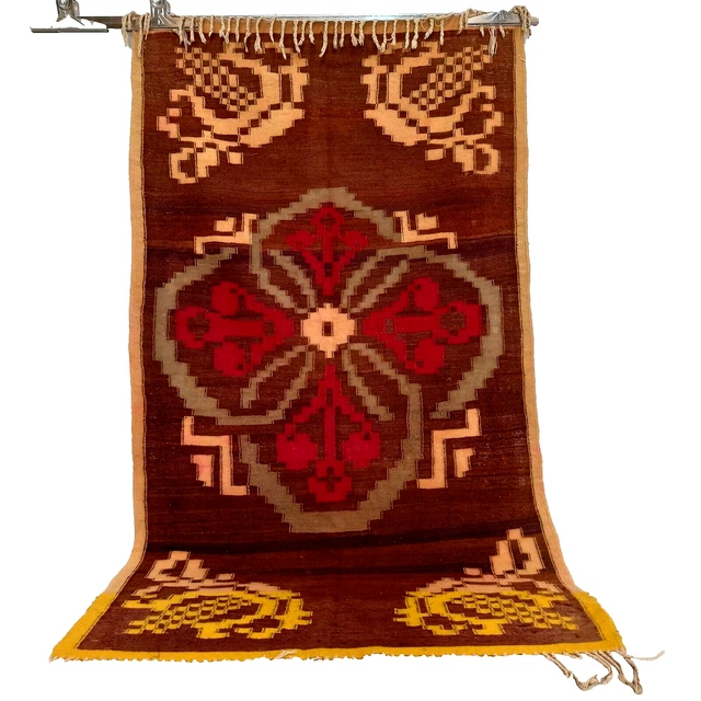 Vintage Moroccan Rug Tribal Azilal Rug Kilim Carpet wool Berber Handmade Rug