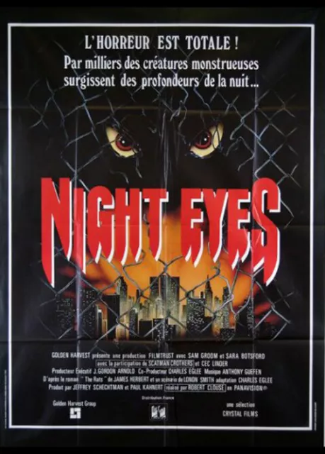 Affiche Pliée 120x160cm NIGHT EYES /LES RATS ATTAQUENT 1982 Sam Groom Cec Linder