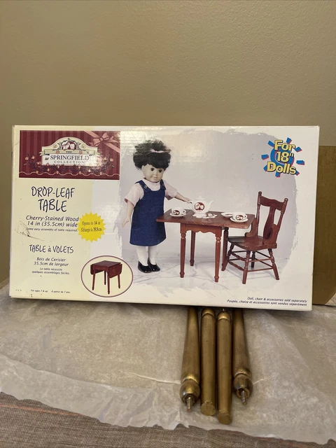 Doll House Furniture Gold Wooden Drop Leaf Table The Springfield Collection