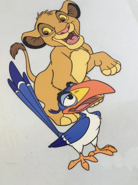 DISNEY CEL THE Lion King Rare Animation Art Edition Cell Simba and Zazu ...